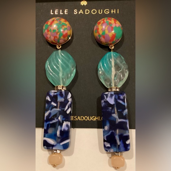 LELE sadoughi colorfu long earrings - Picture 2 of 10